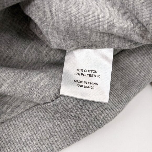 The Vinyl Icons Size L Womens Long Sleeve Gray Football Bubble Hem Crop Top - Picture 6 of 6